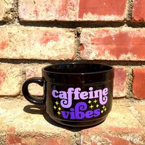 Caffeine Vibes Purple Coffee Mug Retro Style